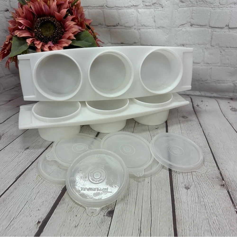 vintage tupperware planter tray/ condiment tray with seals food prep entertain